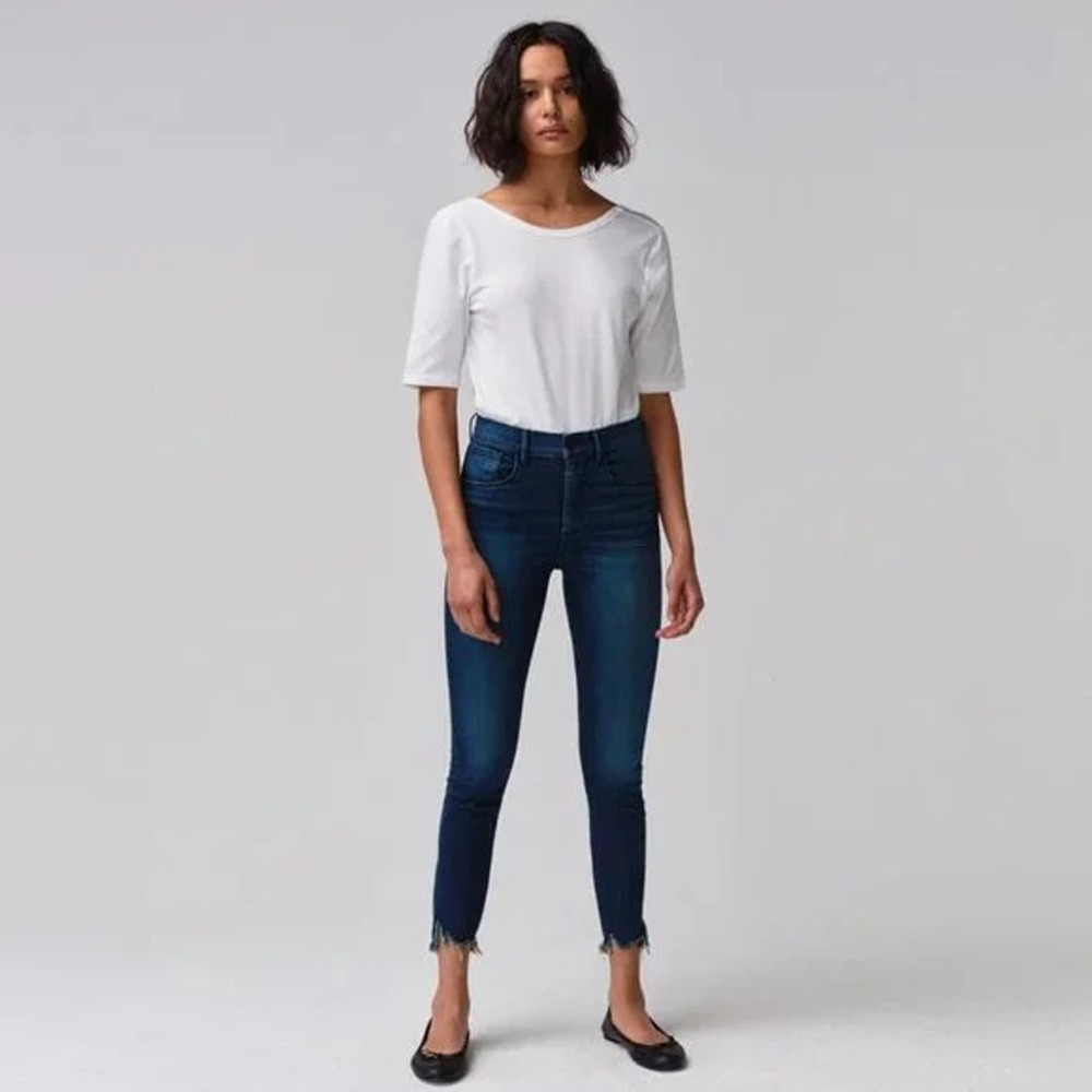 3x1 N.Y.C. W3 Skinny Crop Dale High Rise Frayed Hem Jeans Size 26 NWT $235
